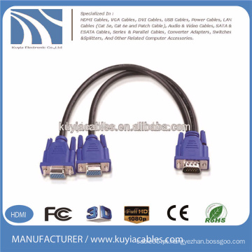 15 pinos VGA 1 a 2 divisor cabo diagrama de fiação cabo vga